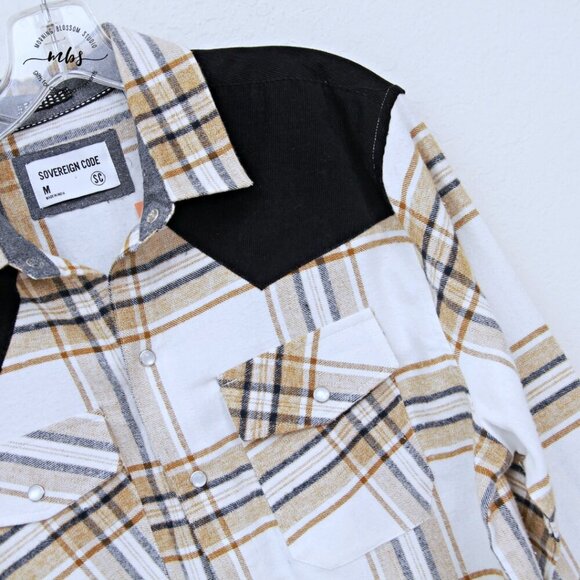 NWT Sovereign Code Cowboy Plaid Snap Closure Long Sleeve Shirt Multicolors Men M - Picture 3 of 6